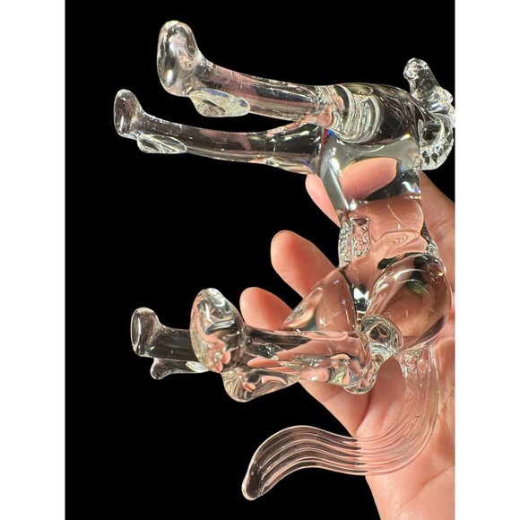 VTG David C Beaubien Clear Art Glass HORSE 1997 desk table decor country - Picture 3 of 10